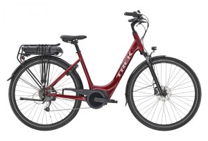 VÉLO DE VILLE ÉLECTRIQUE TREK VERVE+ 1 LOWSTEP SHIMANO ALTUS 8V 300WH ROUGE 2023