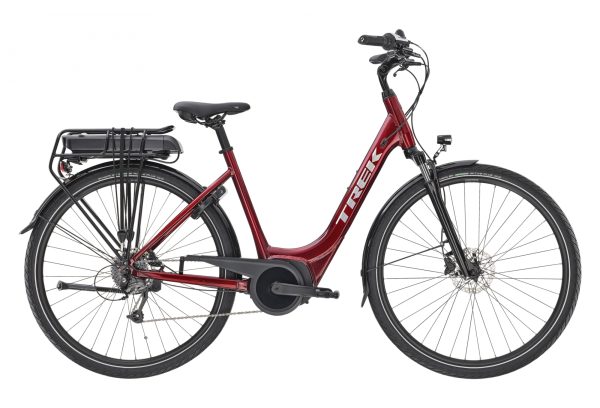 VÉLO DE VILLE ÉLECTRIQUE TREK VERVE+ 1 LOWSTEP SHIMANO ALTUS 8V 300WH ROUGE 2023