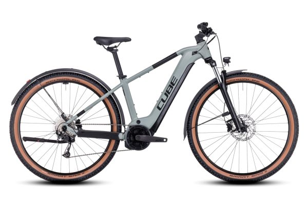 VTT Électrique Semi-Rigide Cube Reaction Hybrid Performance 500 Allroad Shimano Alivio 9V 500 Wh 29'' Gris Vert Swamp 2023
