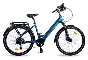 Vélo Electrique Urbanbiker Sidney PLUS 23 bleu Roues 28 540WH(36v 15Ah)