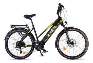 Vélo Electrique Urbanbiker VTC Viena 23 jaune 28" Moteur arrière 250W 720WH(48v 15Ah)