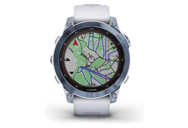 Montre de Sport Garmin Fenix 7 Sapphire Solar Titane Bleu Cobalt / Blanc – Image 2