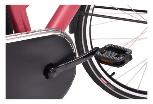 Vélo électrique femme 28 Hollandia Carry On rouge – Image 4
