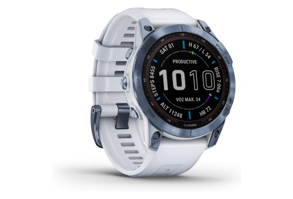 Montre de Sport Garmin Fenix 7 Sapphire Solar Titane Bleu Cobalt / Blanc – Image 4
