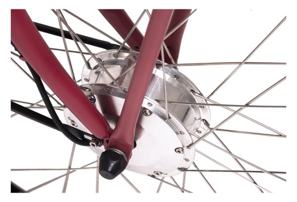 Vélo électrique femme 28 Hollandia Carry On rouge – Image 6