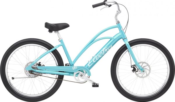 Beach Cruiser Électrique Electra Cruiser Go! Step-Thru Single Speed 250 Wh 26'' Bleu Bora-Bora 2022