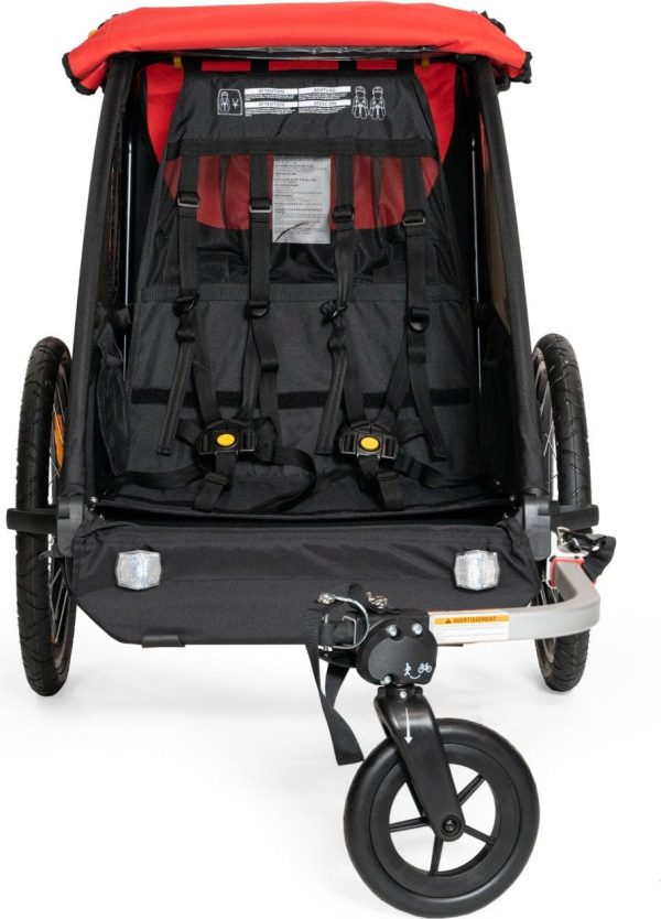 Remorque Enfant Burley Honey Bee Biplace Rouge – Image 3