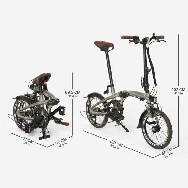 Btwin Fold Light 1 Seconde Shimano Sora 9V 16'' Gris – Image 5